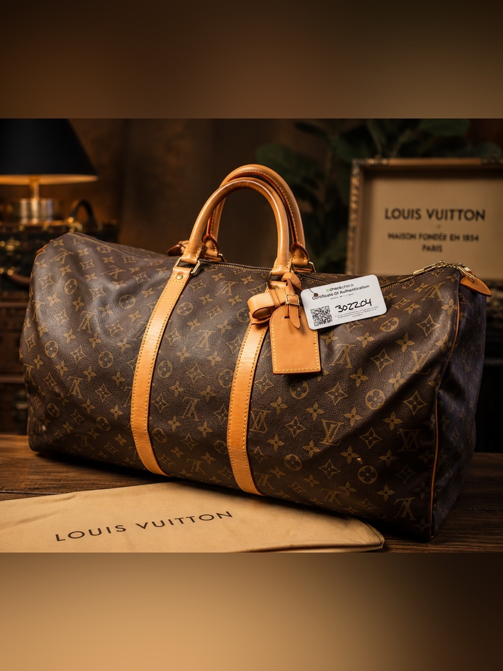 Louis Vuitton Keepall 55 Monogram Canvas Travel Bag-Certificate of Authenticity